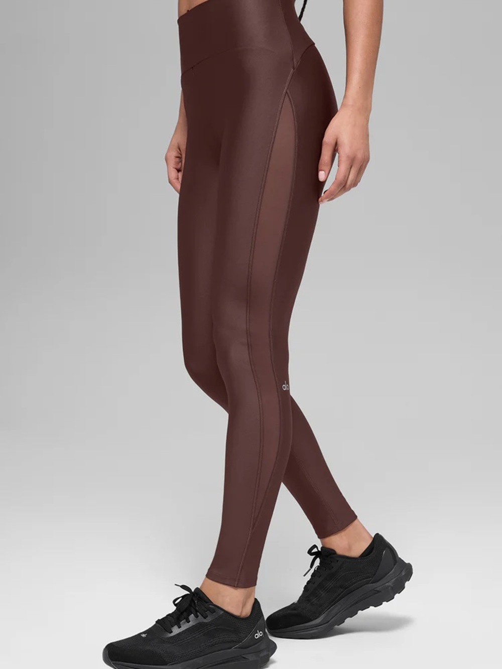 Alo Airlift High-Waist Mesh Infatuation Legging Brownstone M New
